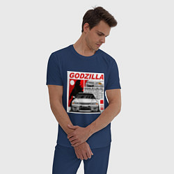 Пижама хлопковая мужская Nissan Skyline, цвет: тёмно-синий — фото 2