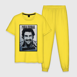 Пижама хлопковая мужская Escobar draw portrait, цвет: желтый