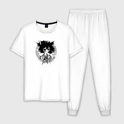 Пижама хлопковая мужская Между светом и тьмой, цвет: белый