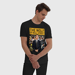 Пижама хлопковая мужская The wolf of wall street - Leo, цвет: черный — фото 2