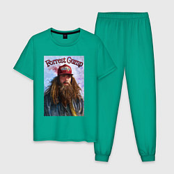 Пижама хлопковая мужская Форест Гамп - Том Хэнкс, цвет: зеленый