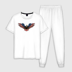 Пижама хлопковая мужская USA eagle, цвет: белый
