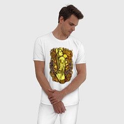 Пижама хлопковая мужская Зарытое сокровище, цвет: белый — фото 2