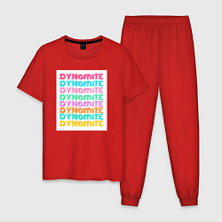 Пижама хлопковая мужская BTS Dynamite, цвет: красный