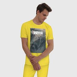 Пижама хлопковая мужская Misha горное ущелье, цвет: желтый — фото 2