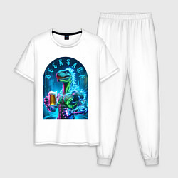 Мужская пижама Neon beersaur - ai art fantasy