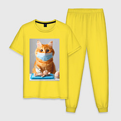 Мужская пижама Рыжий кот хирург - нейроарт