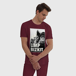 Пижама хлопковая мужская Limp Bizkit all, цвет: меланж-бордовый — фото 2