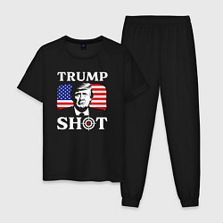 Пижама хлопковая мужская Trump shot, цвет: черный