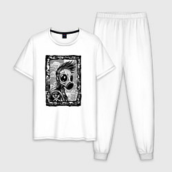 Пижама хлопковая мужская Gasmask punk society, цвет: белый