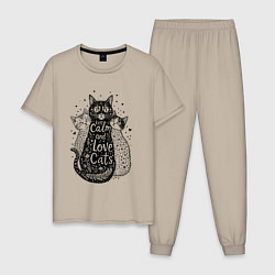 Мужская пижама Keep calm and love cats