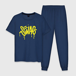 Пижама хлопковая мужская Swag, цвет: тёмно-синий