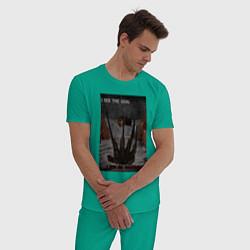 Пижама хлопковая мужская I see the goal, цвет: зеленый — фото 2