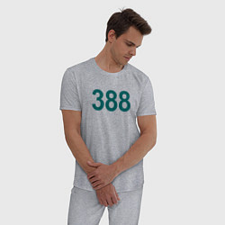 Пижама хлопковая мужская 388 - Игра в кальмара, цвет: меланж — фото 2