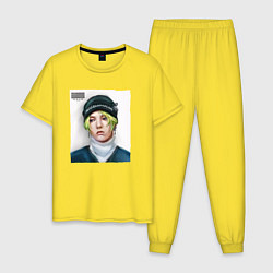 Пижама хлопковая мужская G Dragon Big bang, цвет: желтый