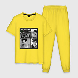 Пижама хлопковая мужская Leo Luo, цвет: желтый