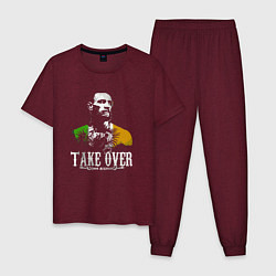 Пижама хлопковая мужская Conor take over, цвет: меланж-бордовый