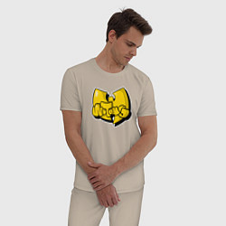 Пижама хлопковая мужская Wu-Tang bubble, цвет: миндальный — фото 2