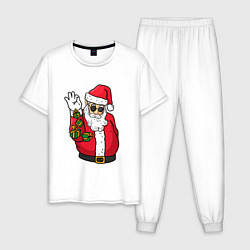 Мужская пижама Дед мороз сыплет подарками