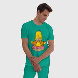 Пижама хлопковая мужская Homer yoga, цвет: зеленый — фото 2