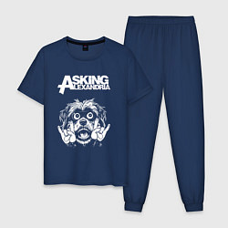 Пижама хлопковая мужская Asking Alexandria rock dog, цвет: тёмно-синий