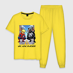 Мужская пижама Трамп-паук и Веном сидят на кортах - нейроарт