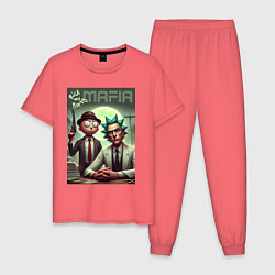 Мужская пижама Мафиози Рик и Морти - нейроарт фантазия