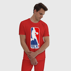 Пижама хлопковая мужская NBA Luka, цвет: красный — фото 2