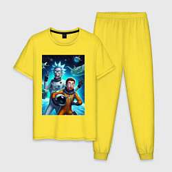 Мужская пижама Космонавты Рик и Морти - нейроарт фантазия