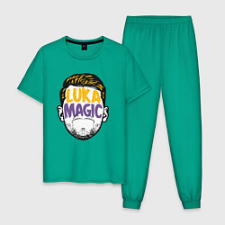 Пижама хлопковая мужская Luka magic face, цвет: зеленый
