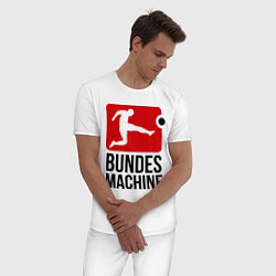 Пижама хлопковая мужская Bundes machine football, цвет: белый — фото 2