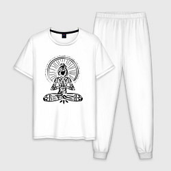 Пижама хлопковая мужская Namaste girl, цвет: белый