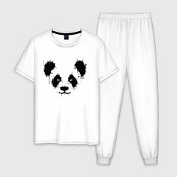 Мужская пижама Морда панды - кляксы