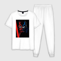 Пижама хлопковая мужская Дарт вейдер с мечом, цвет: белый