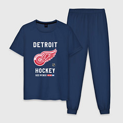 Пижама хлопковая мужская Detroit Red Wings team NHL, цвет: тёмно-синий