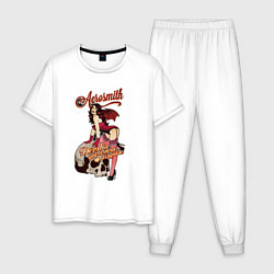 Пижама хлопковая мужская Aerosmith Woman, цвет: белый