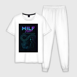 Пижама хлопковая мужская Mastering Infinite Loop Functions - milf meme, цвет: белый