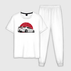 Пижама хлопковая мужская Nissan Skyline art, цвет: белый