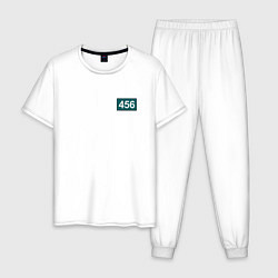 Пижама хлопковая мужская Игрок - 456, цвет: белый
