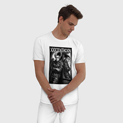 Пижама хлопковая мужская XXXTentacion у зеркала, цвет: белый — фото 2