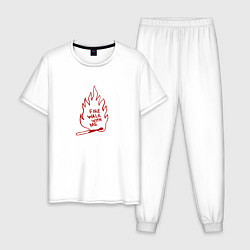 Пижама хлопковая мужская Fire Walk With Me, цвет: белый