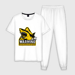 Мужская пижама Предупреждающий знак - опасно акулы
