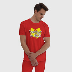 Пижама хлопковая мужская Protect ya neck Wu-Tang, цвет: красный — фото 2