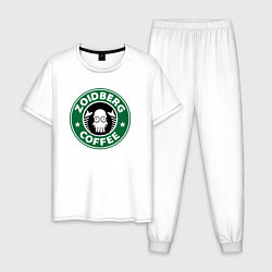 Пижама хлопковая мужская Zoidberg coffee, цвет: белый