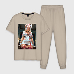 Пижама хлопковая мужская Наряд медсестры от Мирко, цвет: миндальный