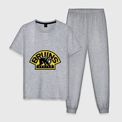 Пижама хлопковая мужская HC Boston Bruins Label, цвет: меланж