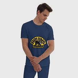 Пижама хлопковая мужская HC Boston Bruins Label, цвет: тёмно-синий — фото 2