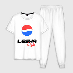 Пижама хлопковая мужская Леша Лайт, цвет: белый