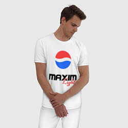 Пижама хлопковая мужская Максим Лайт, цвет: белый — фото 2