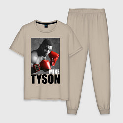 Пижама хлопковая мужская Mike Tyson, цвет: миндальный